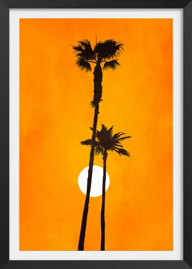 Sunset palm - poster palmier