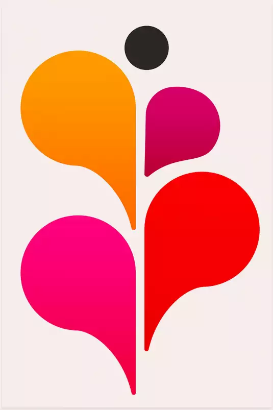 Seventies pink - poster abstrait géométrique