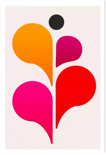 Seventies pink - poster abstrait géométrique