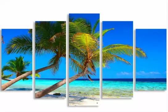 Bleu île paradisiaque - affiches palmiers
