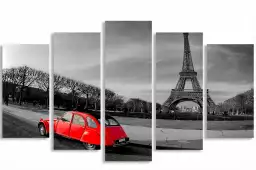 Tour eiffel et 2cv rouge - affiches paris