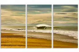 Surf dans les landes - affiche paysage ocean