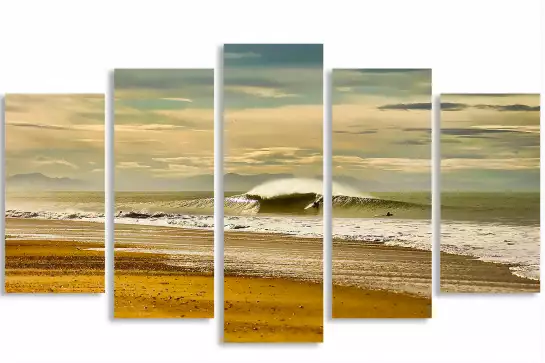 Surf dans les landes - affiche paysage ocean