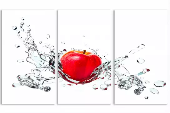 Pomme rouge et goutte d'eau - tableaux fruits