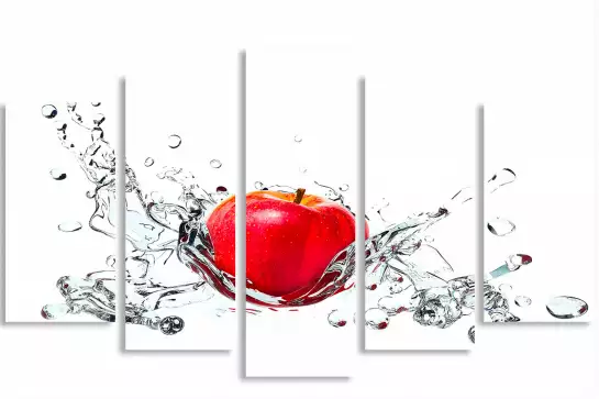 Pomme rouge et goutte d'eau - tableaux fruits