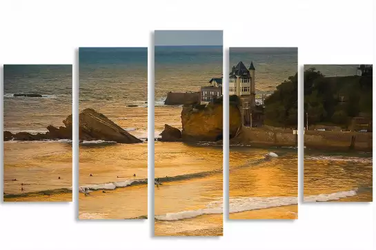 Biarritz et la villa belza - affiche paysage ocean