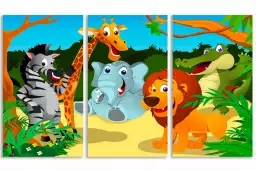 Les animaux de la jungle - tableau animaux colorés