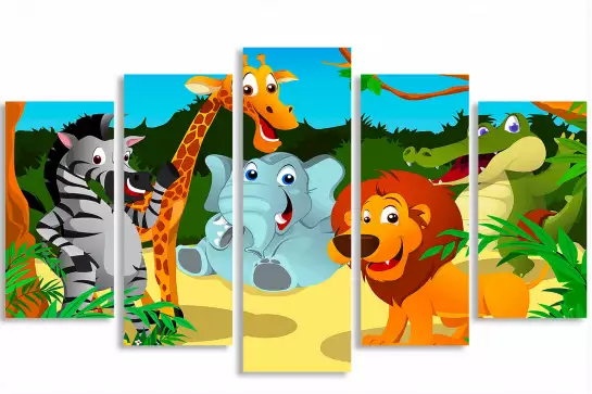 Les animaux de la jungle - tableau animaux colorés