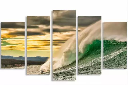 Session surf belharra - affiche paysage ocean