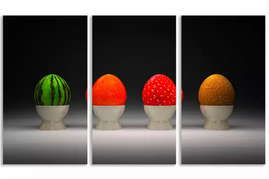 Les quatre fruits - affiche fruits et legumes