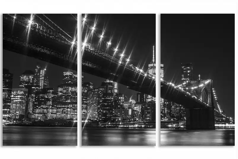 Brooklyn brigde de nuit - affiche new york