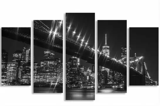 Brooklyn brigde de nuit - affiche new york