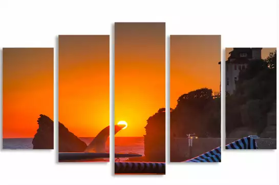 Biarritz sunset - affiche paysage ocean