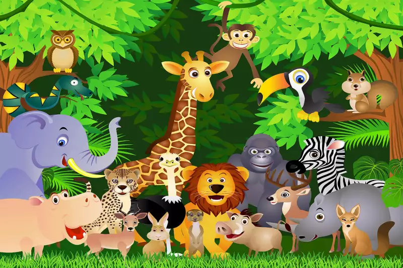 Les animaux de la jungle│ Affiches pour enfant│ Tableaux et Affiches