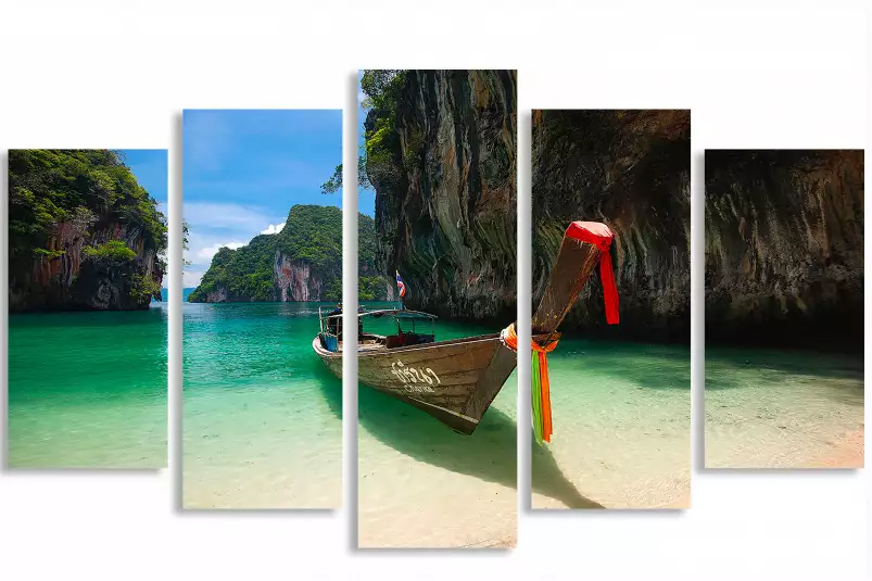 Hong island boat - affiche paysage ile