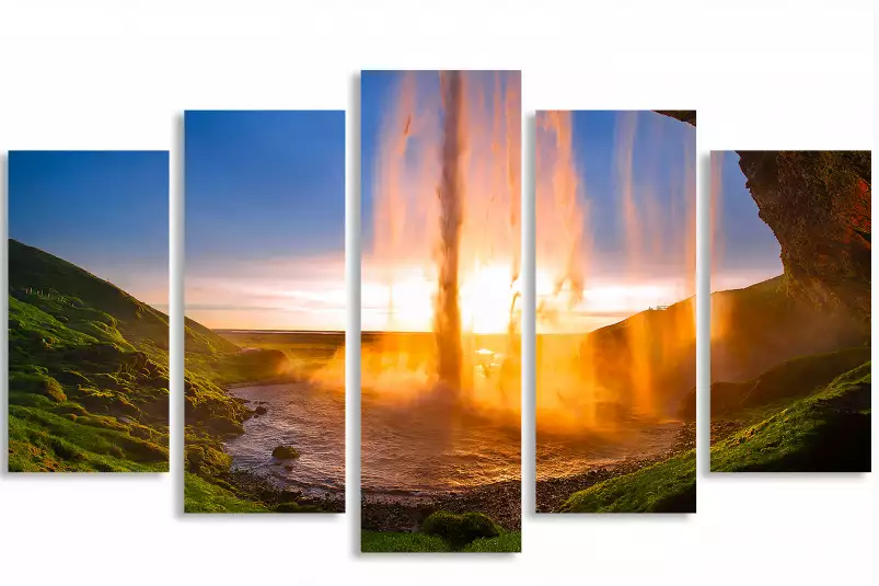 Seljalandsfoss - paysage coucher de soleil