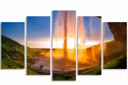 Seljalandsfoss - paysage coucher de soleil