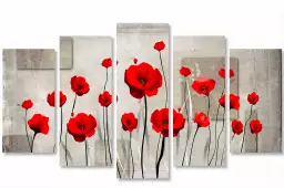 Coquelicots illustrés - tableau design