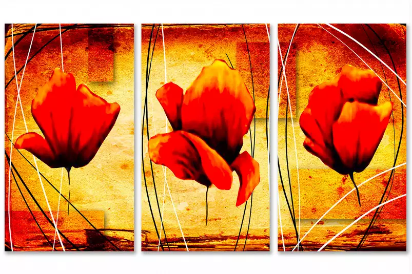 Coquelicots vinties - tableau design