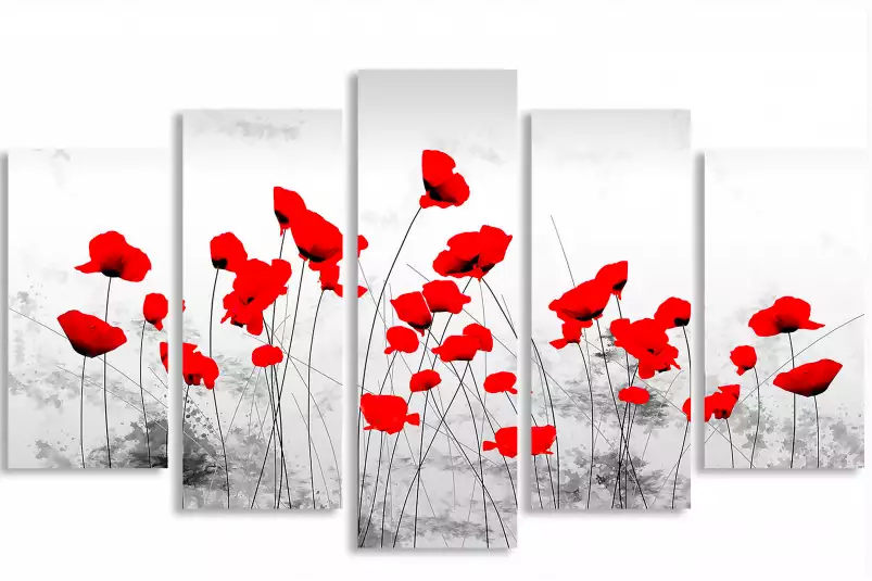 Coquelicots gris - tableau design