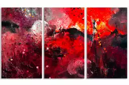 Galaxie - tableau abstrait rouge