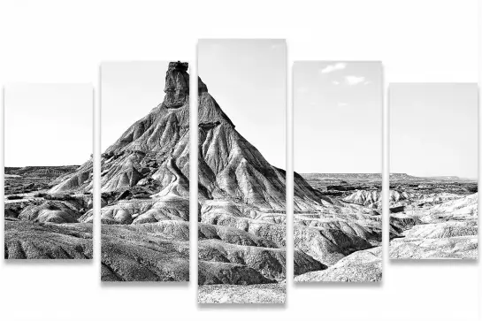 Bardenas piton - poster noir et blanc