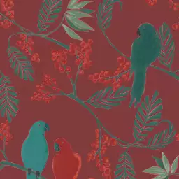Jungle et perroquets - tapisserie exotique