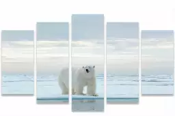 Ours blanc sur la banquise - tableau animaux