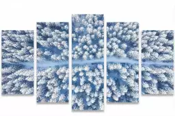 Bleue de neige blanche - affiche foret