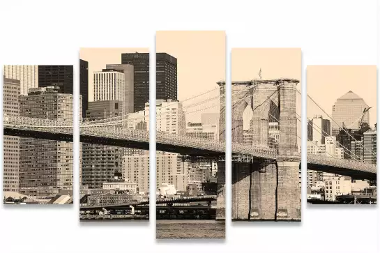 Brooklyn bridge sepia - poster de new york