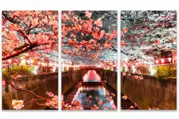 Cerisiers et hanami à tokyo - tableau japon