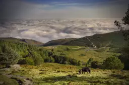 Une vue depuis la rhune - paysage pyrenees
