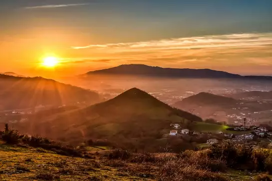 Coucher de soleil sur le pays basque - affiche paysage ocean