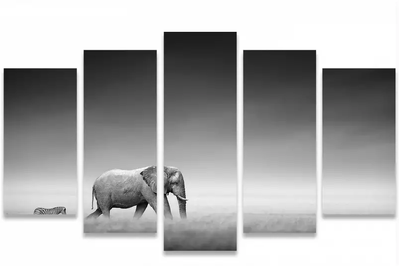 Artistic processing - tableau elephant