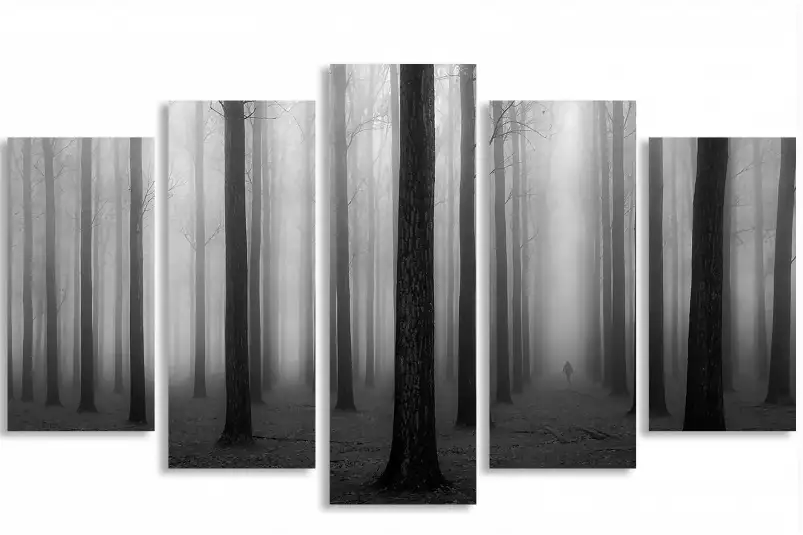 Foggy weather - tableau foret