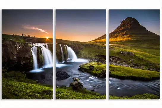 Cascade o - kirkjufell islande - affiche nature