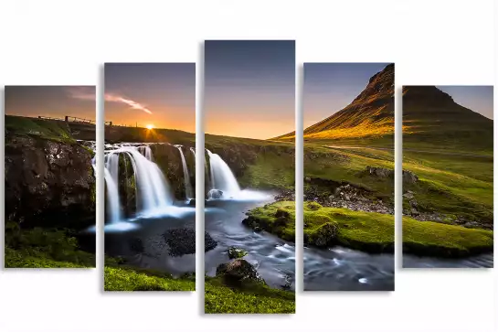 Cascade o - kirkjufell islande - affiche nature