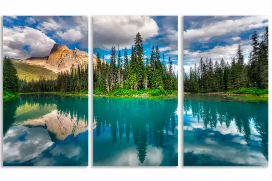 Lac bleu éméraude - tableau montagnes