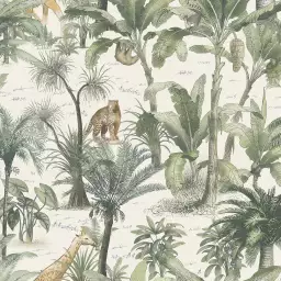 La jungle et ses animaux - tapisserie exotique