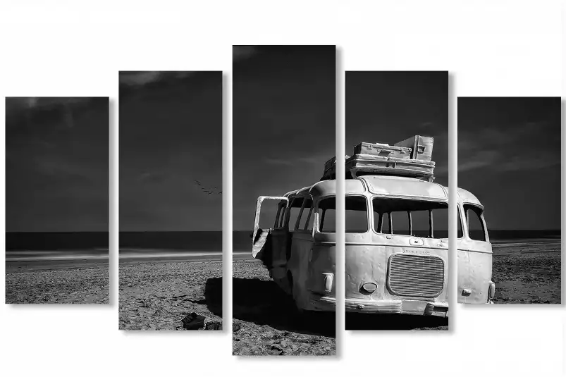 Beached bus - affiche vans