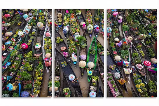 Marché flottant - tableau monde