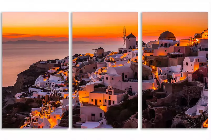 Santorini by night - paysage grece