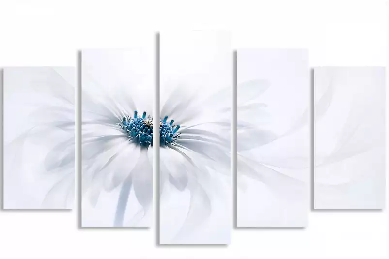 Au coeur bleu - poster fleurs