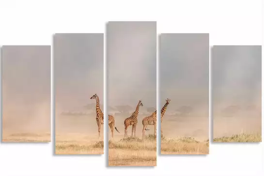 Girafes dans la savane - affiche animaux