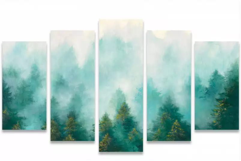 Abstrait brume sur la forêt - peinture foret