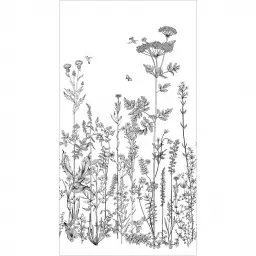 Botanique Sauvage - tapisserie panoramique noir et blanc