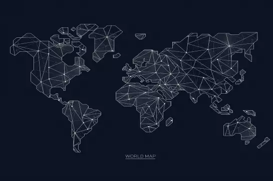 Origami - tableau carte du monde