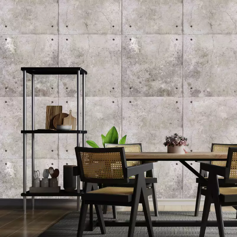 Mur en beton - tapisserie panoramique trompe l'oeil