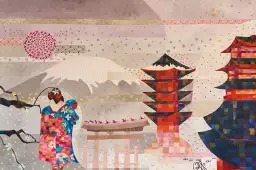 Japon et traditions - affiche monde