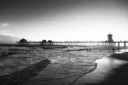 Sunset huntington beach - tableau bord de plage